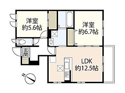 中山南五番街C 2LDKの間取図画像