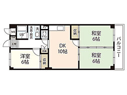 観舟マンション 3DKの間取図画像