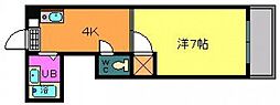 エムキャロット 1Kの間取図画像