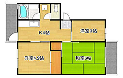 住田マンション 3Kの間取図画像