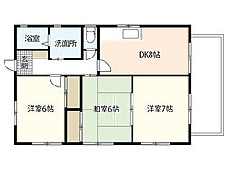 MAISON高木B 3DKの間取図画像