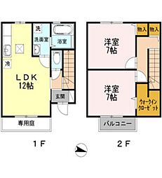 アメニティー東雲2 2LDKの間取図画像