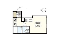 COLLINA本浦20 ワンルームの間取図画像