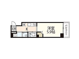 LEDOME府中 ワンルームの間取図画像