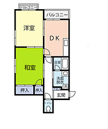 シャトレK&M 2DKの間取図画像