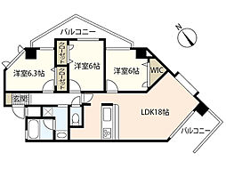 シャングリーラ2 3LDKの間取図画像
