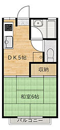 アパート 1DKの間取図画像