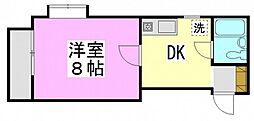 第3宮本ビル 1Kの間取図画像
