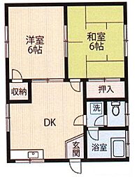 VillaJun 2DKの間取図画像