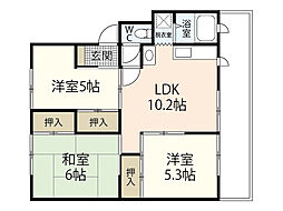双葉ヒルズNo.2 3LDKの間取図画像