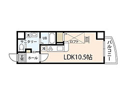 グランドポレストーネ東平塚 1Kの間取図画像