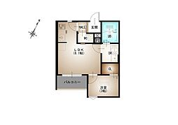 安芸郡海田町昭和町アパート 1LDKの間取図画像