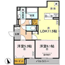セレーノ コート 2LDKの間取図画像