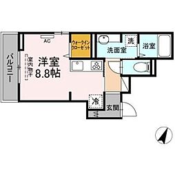 アゼリア ワンルームの間取図画像
