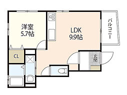 メゾンソレイユ 1LDKの間取図画像