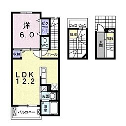 メゾンアルモニー 1LDKの間取図画像