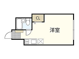 レジェンド船越南 ワンルームの間取図画像