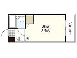 レジェンド船越南 ワンルームの間取図画像