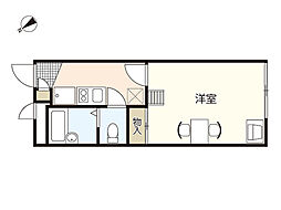 レオパレスVerde江波 1Kの間取図画像
