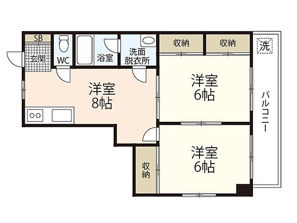 広瀬第3YSビル ｜広島県広島市中区広瀬町(賃貸マンション2LDK・4階・48.73㎡)の写真 その2