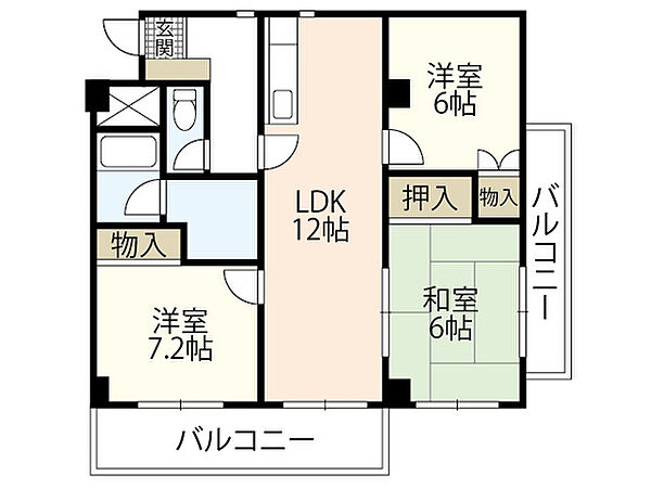 広島県広島市西区古江西町(賃貸マンション3LDK・4階・67.96㎡)の写真 その2