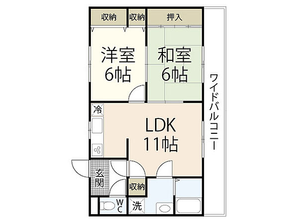 広島県広島市東区戸坂山崎町(賃貸マンション2LDK・2階・53.46㎡)の写真 その2