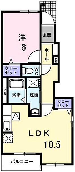 広島県廿日市市林が原1丁目(賃貸アパート1LDK・1階・42.63㎡)の写真 その2
