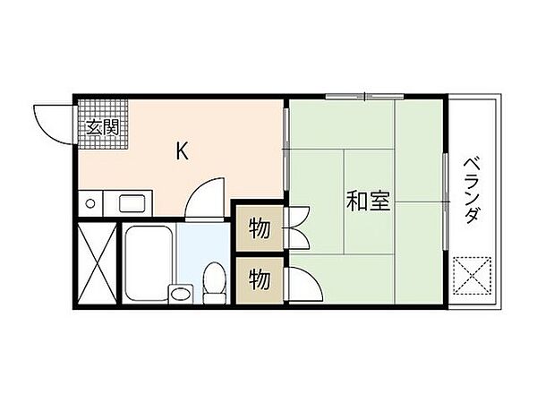 広島県廿日市市平良山手(賃貸マンション1K・2階・21.75㎡)の写真 その2