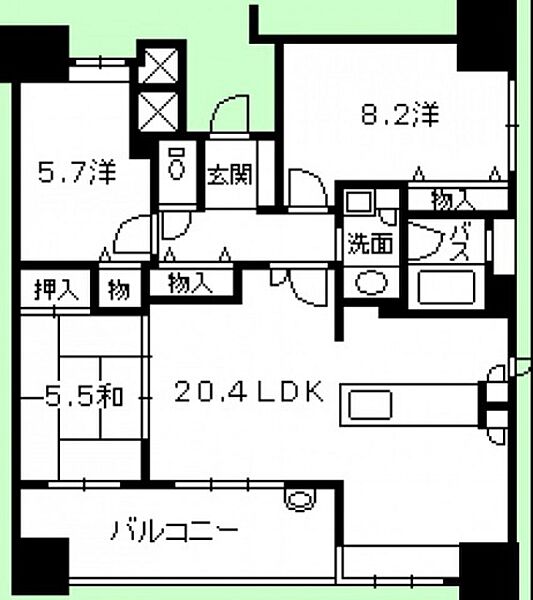 広島県広島市中区舟入幸町(賃貸マンション3LDK・10階・85.80㎡)の写真 その2