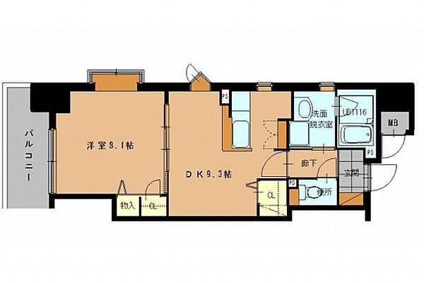 広島県広島市中区白島北町(賃貸マンション1LDK・3階・41.49㎡)の写真 その2