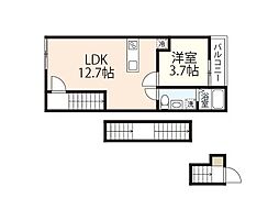 Pablo戸坂A棟 3階1LDKの間取り