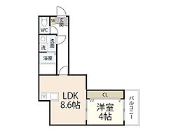 リタリッチ五番館 3階1LDKの間取り