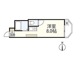 ＯＫＫビル 1階ワンルームの間取り