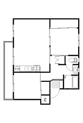 ヴィラナリー廿日市　82号棟 5階2LDKの間取り