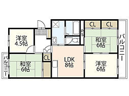 ピアパレス高須 4階4LDKの間取り