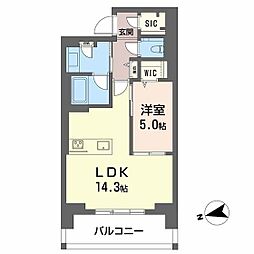 シャーメゾンステージ中央通り 5階1LDKの間取り
