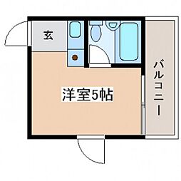 エスポアコーポI 3階ワンルームの間取り
