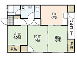 太田荘 2階3DKの間取り