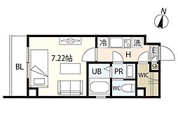 ＵＭＷＥＬＴ　ＢＩＬＤ　ＺＷＥＩ 6階1Kの間取り