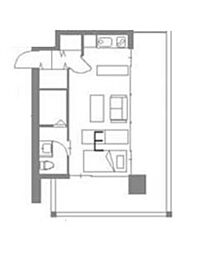 ALIVIO 3階ワンルームの間取り