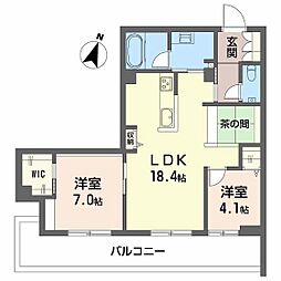 Ｂａｌｌｏｏｎｆｌｏｗｅｒ　Ｅａｓｔ 3階2LDKの間取り