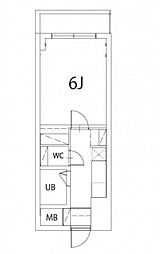 ヴェル八丁堀 10階1Kの間取り