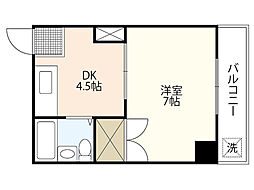 小石ビル 3階1DKの間取り