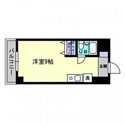 椢原ビル 3階ワンルームの間取り