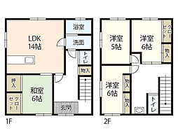 メゾネット林　Ｃ棟 1階4LDKの間取り