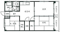 メゾン中川 3階3DKの間取り