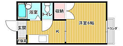 メゾンゆたか 1Kの間取図画像