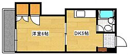 田村ビル 3階1DKの間取り