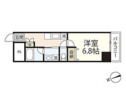 Pablo観音本町II 8階1Kの間取り