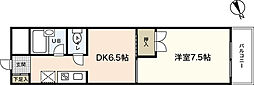 コスモスビル-2 1DKの間取図画像